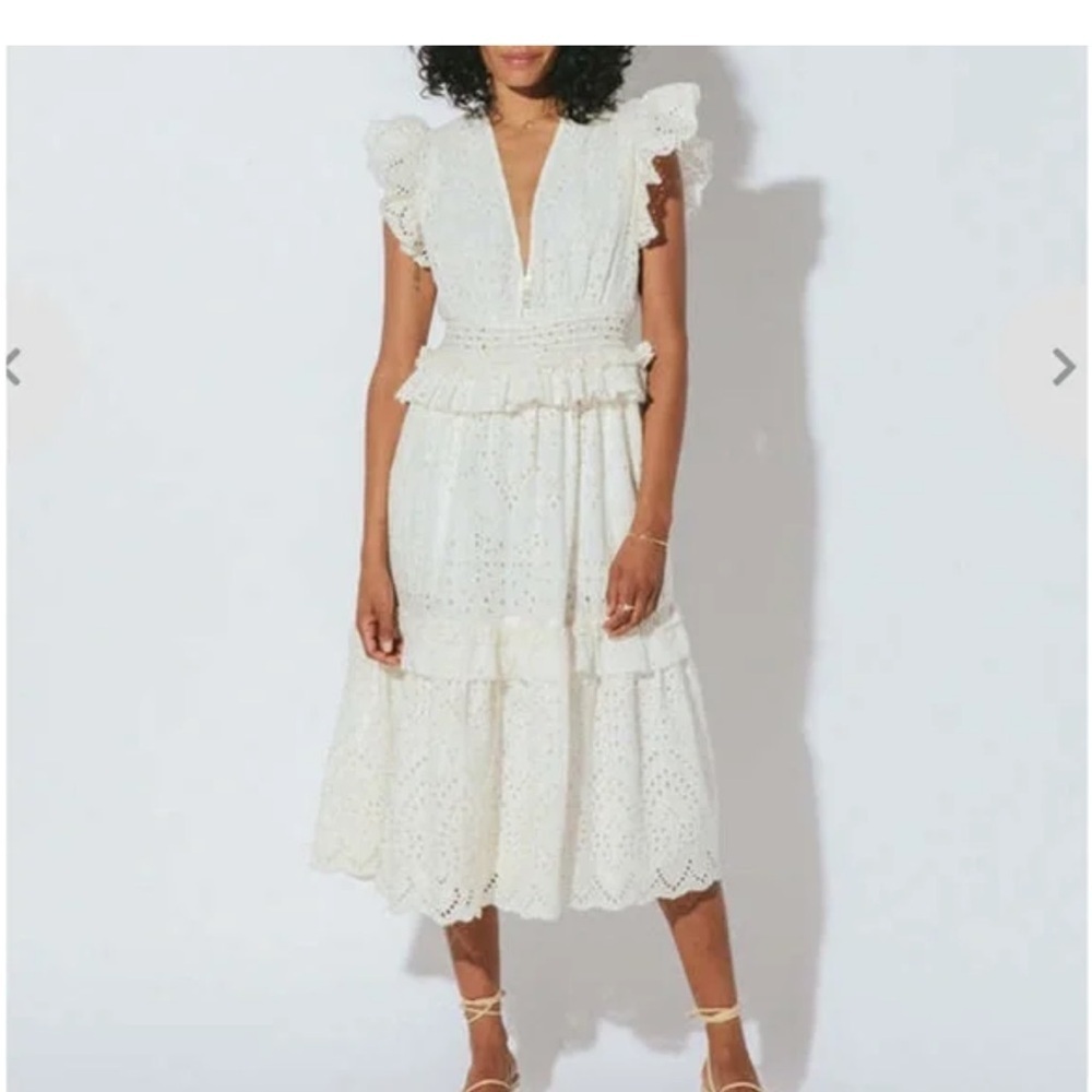 Cleobella Cherie Dress In Ivory Size Small